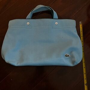 Authentic - EUC - Lacoste - Cornflower Blue Canvas Bag Purse Mini Tote